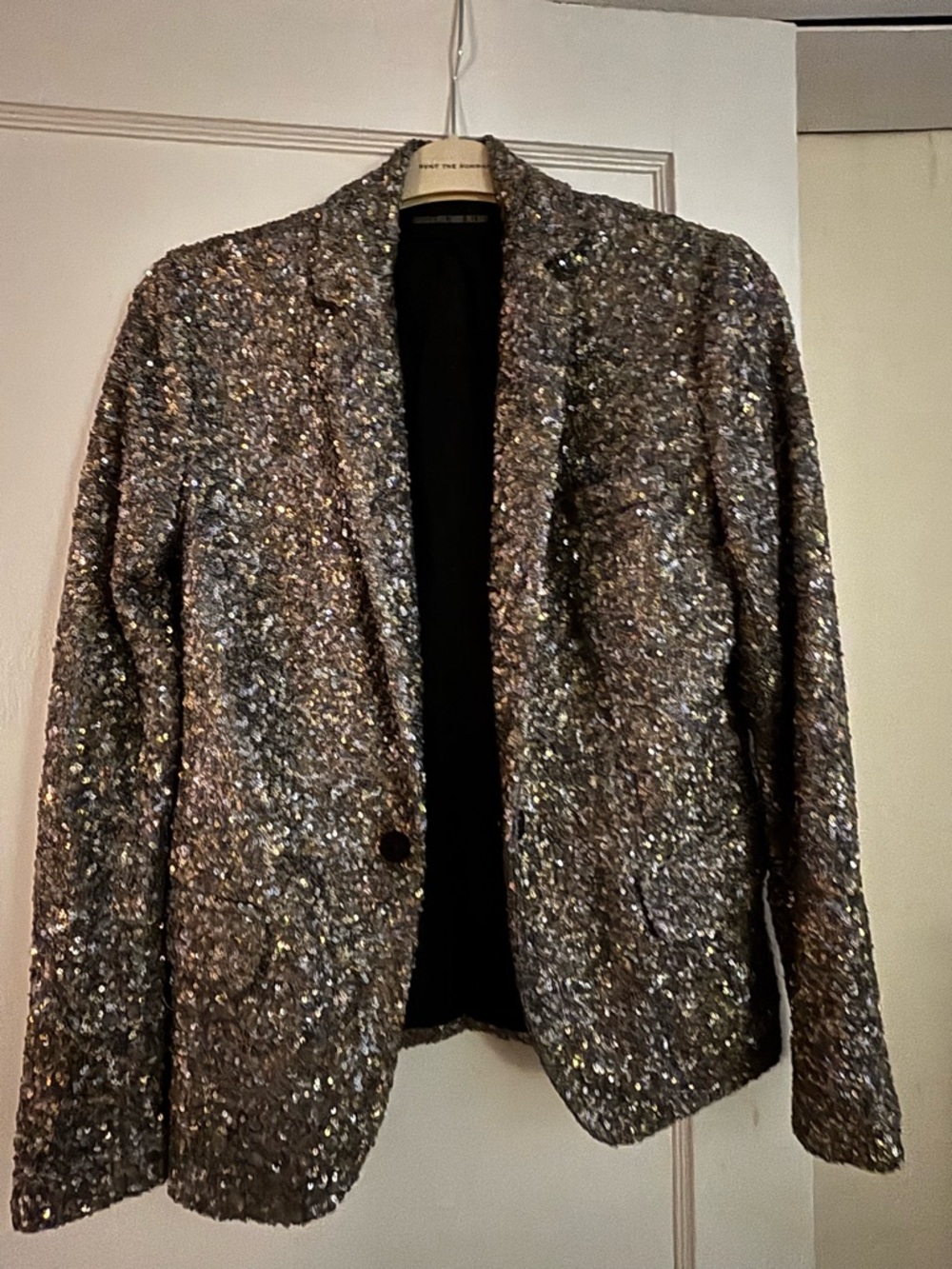 Zadig & Voltaire Silver Sequined Women's Blazer